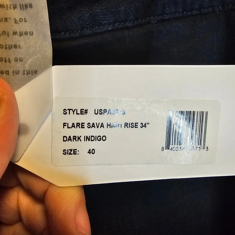 Universal Standard Flare Sava High Rise Dark Indigo Denim Jeans Womens Size 40 - Picture 5 of 7